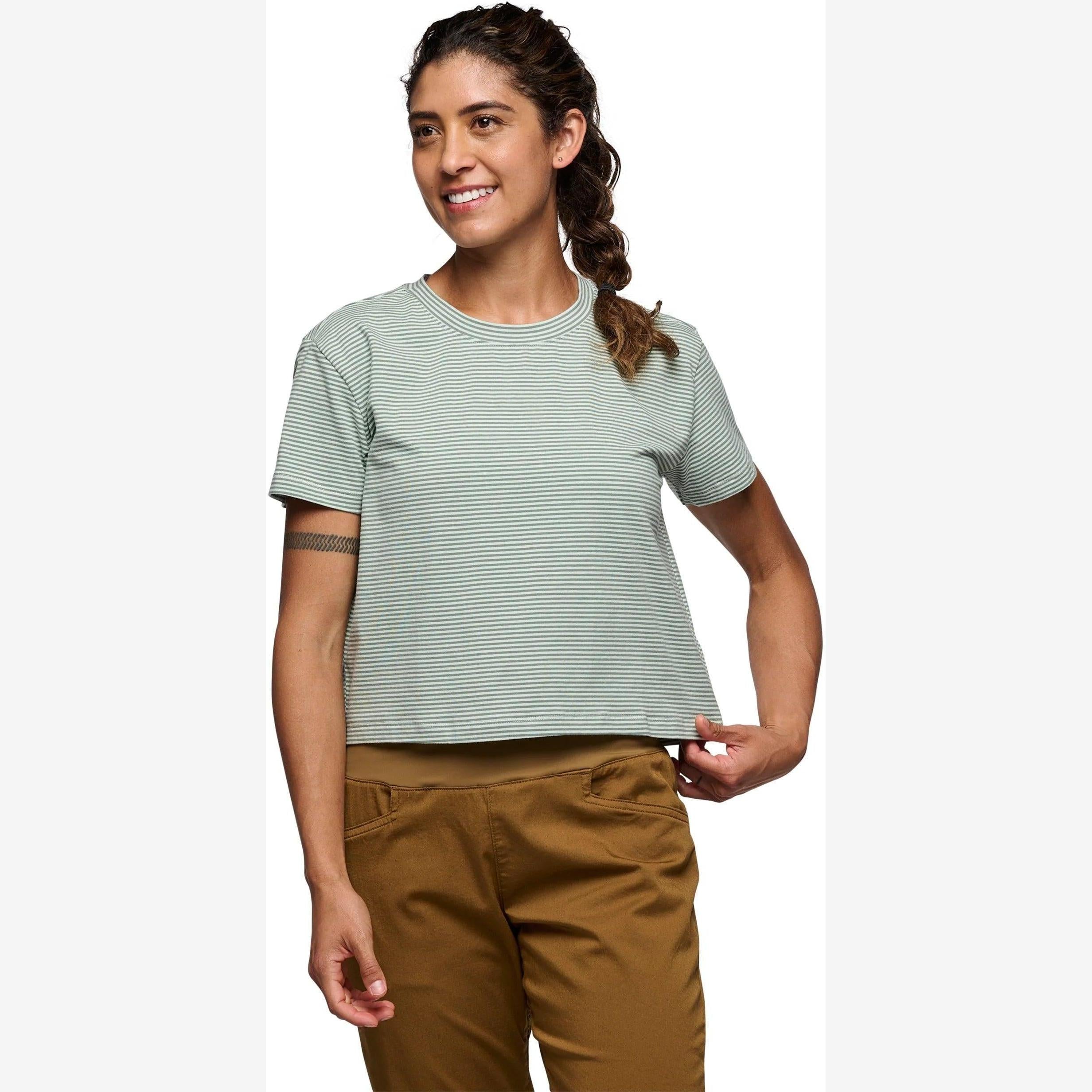 BLACK DIAMOND Women's STRIPE Crop S/S Shirt