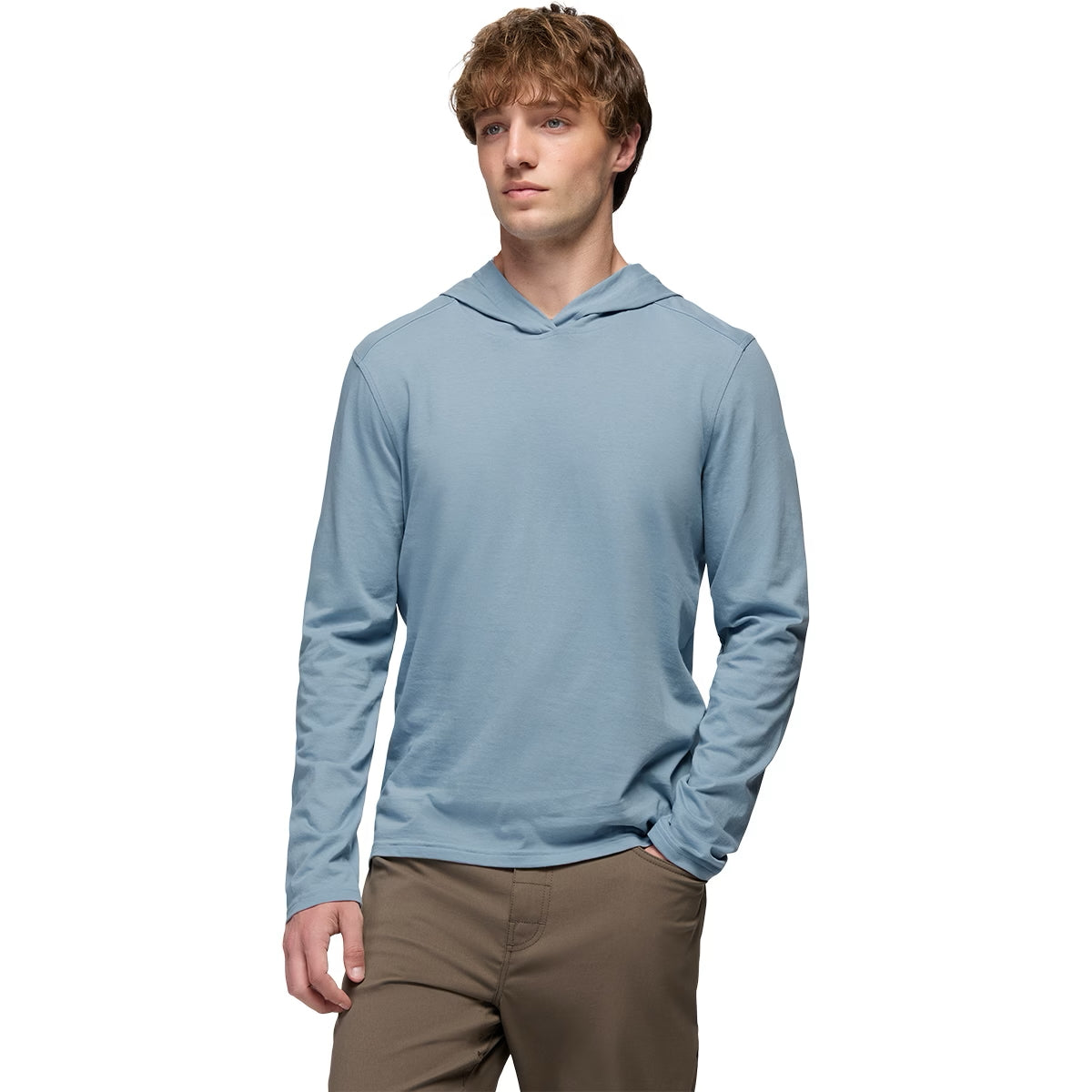 PRANA Men's Long Sleeve Hooded Tee Glacier Skies
