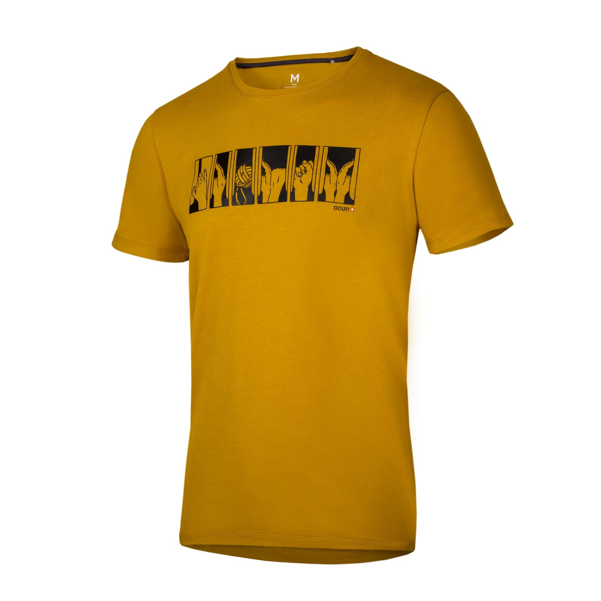 OCUN Men’s Classic T-Shirt HANDS IN CRACK Dried Tobacco Yellow