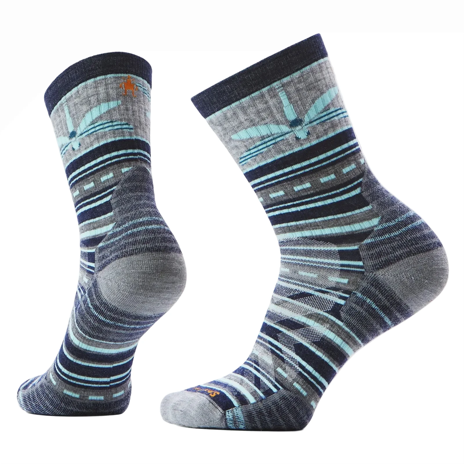 SMARTWOOL Women's Hike Dragon Stitch Mid Crew Socks Targeted Cushion Deep Navy