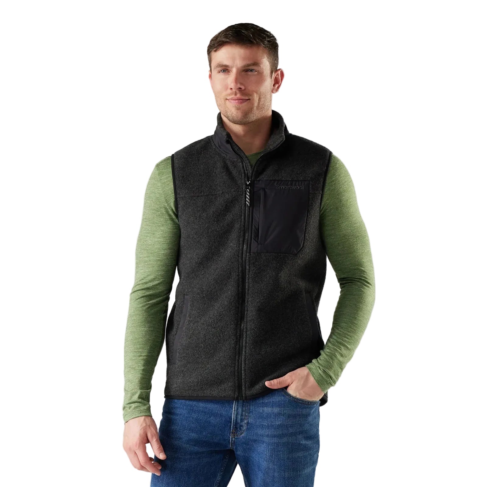 SMARTWOOL Men's Second Cut Fleece Vest Charcoal