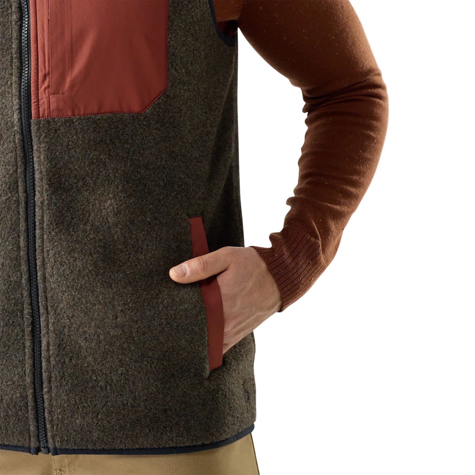 SMARTWOOL Men's Second Cut Fleece Vest Burnt Sienna