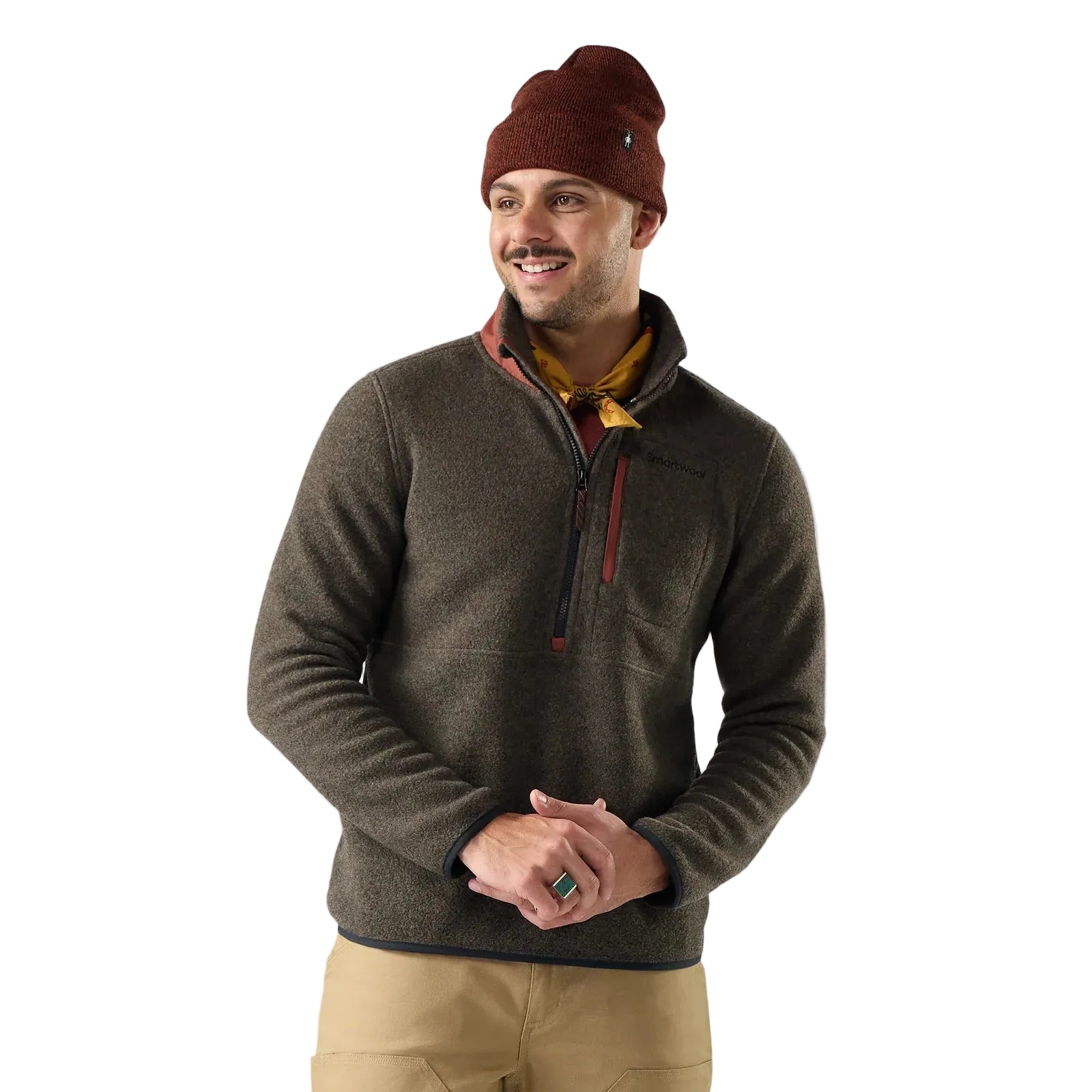 SMARTWOOL Men's Second Cut Fleece Half Zip Burnt Sienna