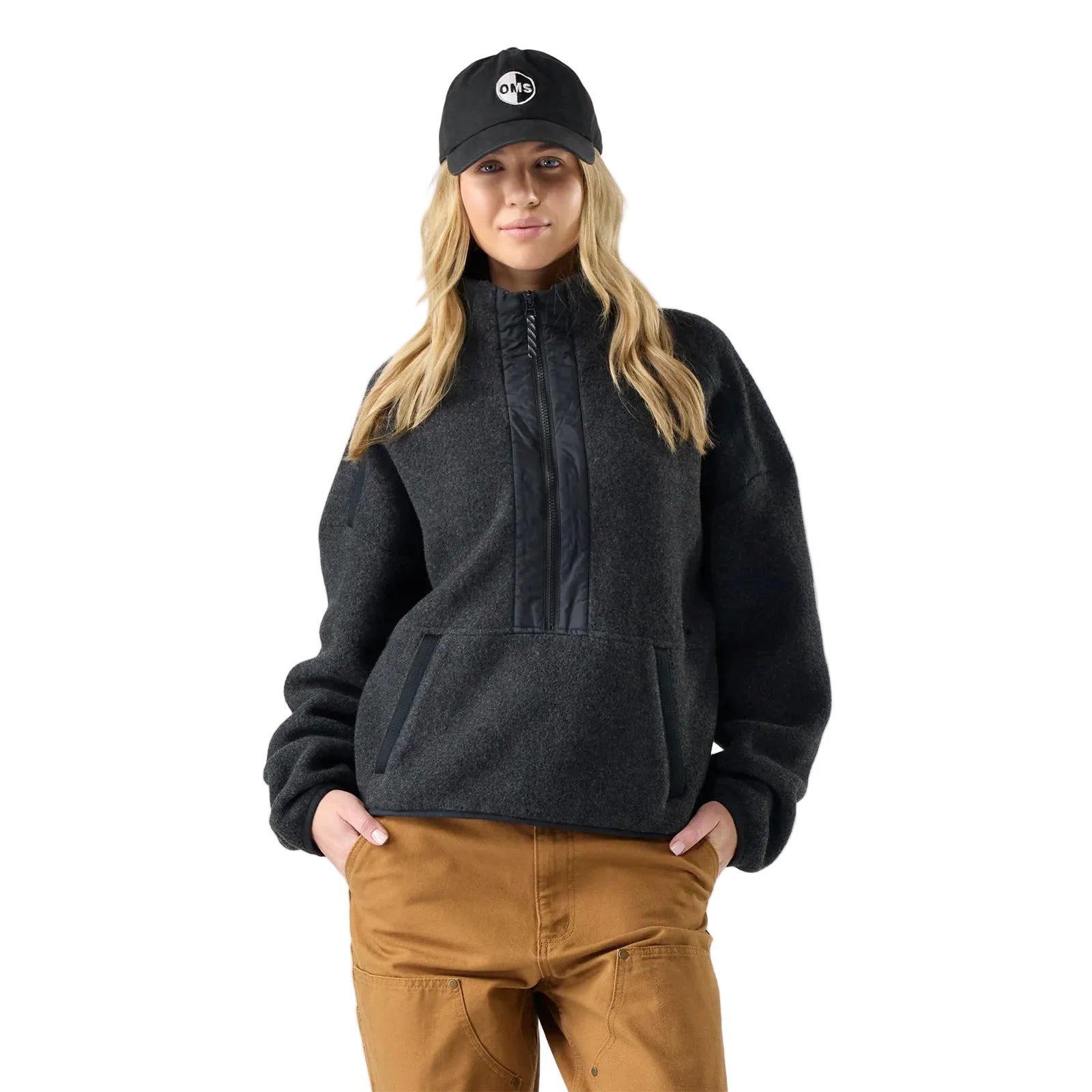 SMARTWOOL Women's Second Cut Fleece Half Zip Charcoal
