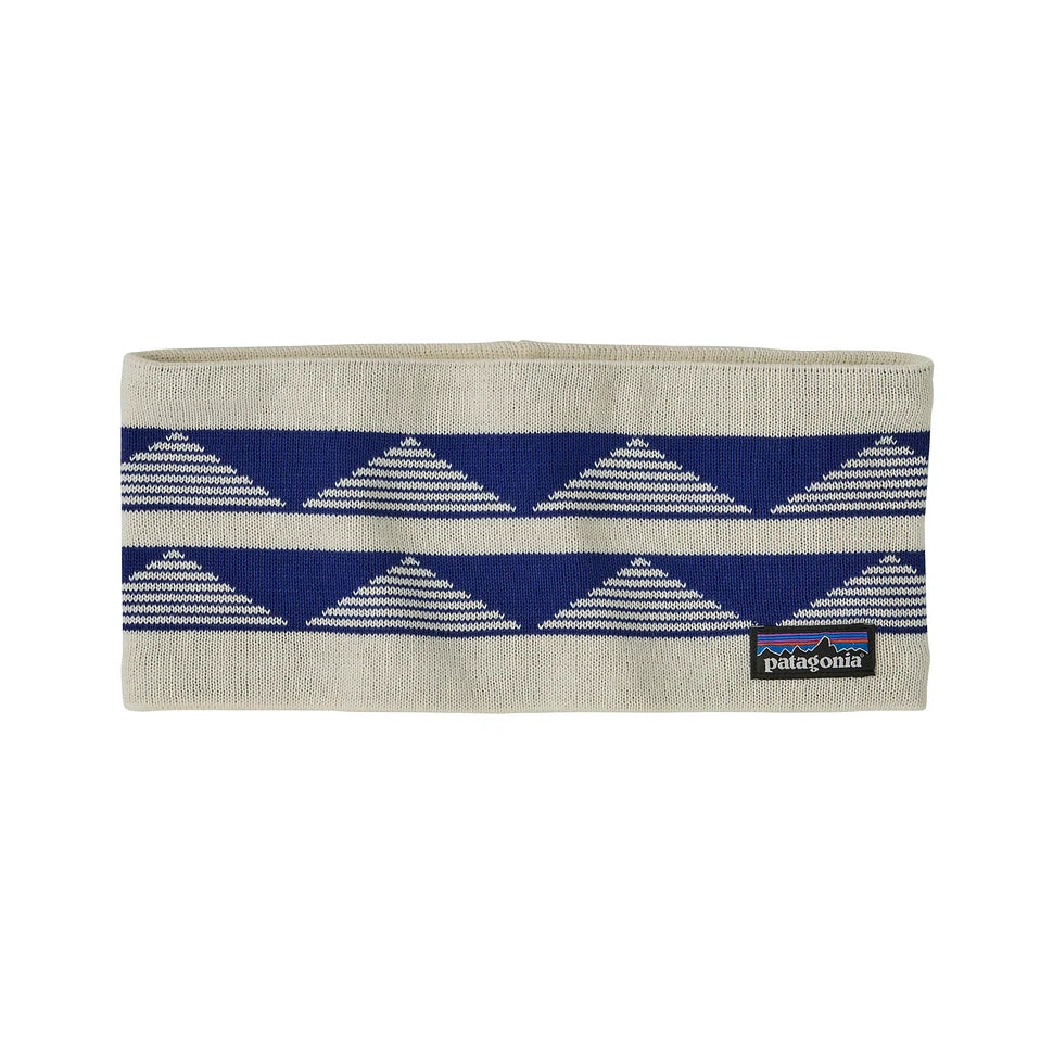 Patagonia Powder Town Headband Hut Tripper Stripe: Birch White