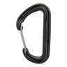 Black DMM Spectre lightweight wiregate climbing carabiner with a sleek, ergonomic design for easy racking.