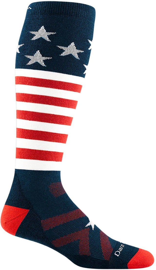 DARN TOUGH Men's Captain Stripe Over-the-Calf Midweight Ski & Snowboard Socks 1818