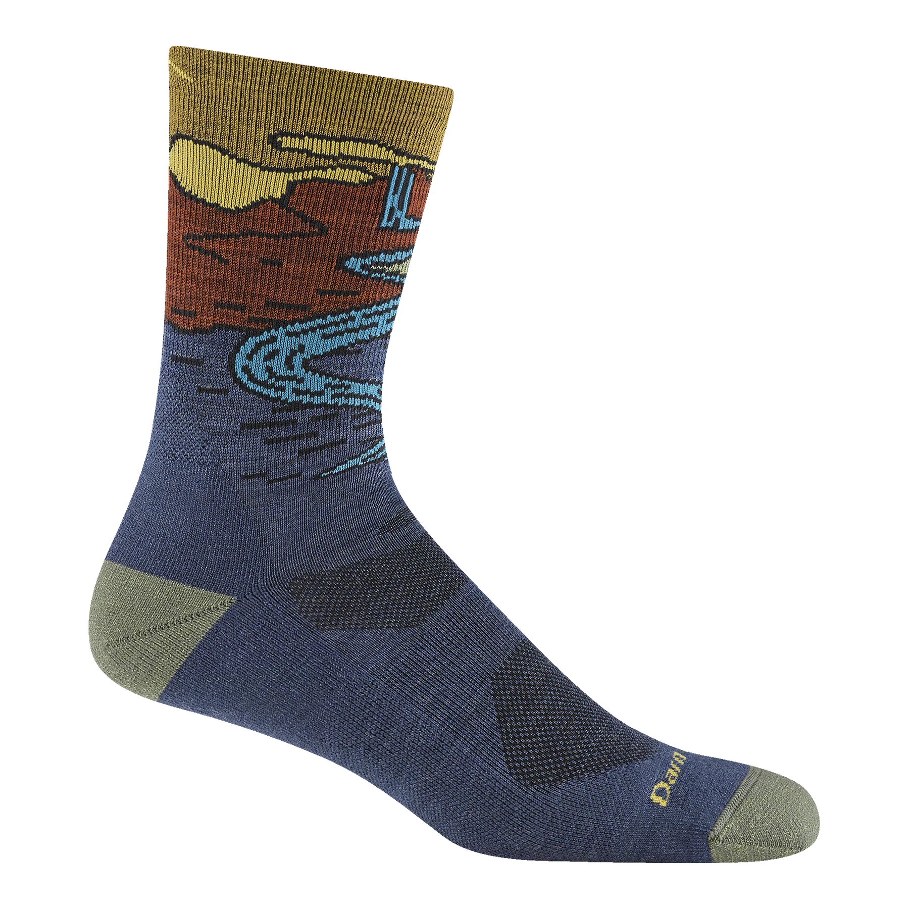 DARN TOUGH Men's Chasing Waterfalls Micro Crew Lightweight Hiking Socks 5020 Denim