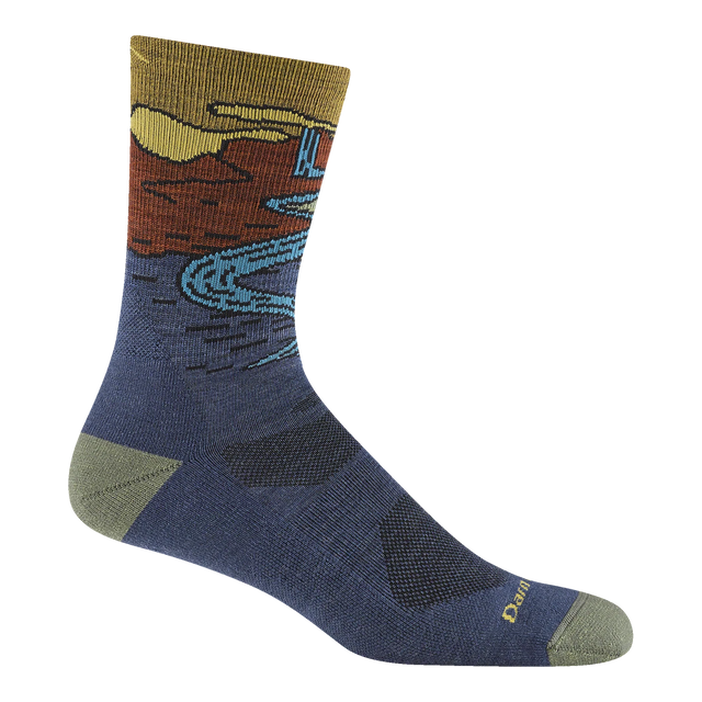 DARN TOUGH Men's Chasing Waterfalls Micro Crew Lightweight Hiking Socks 5020 Denim