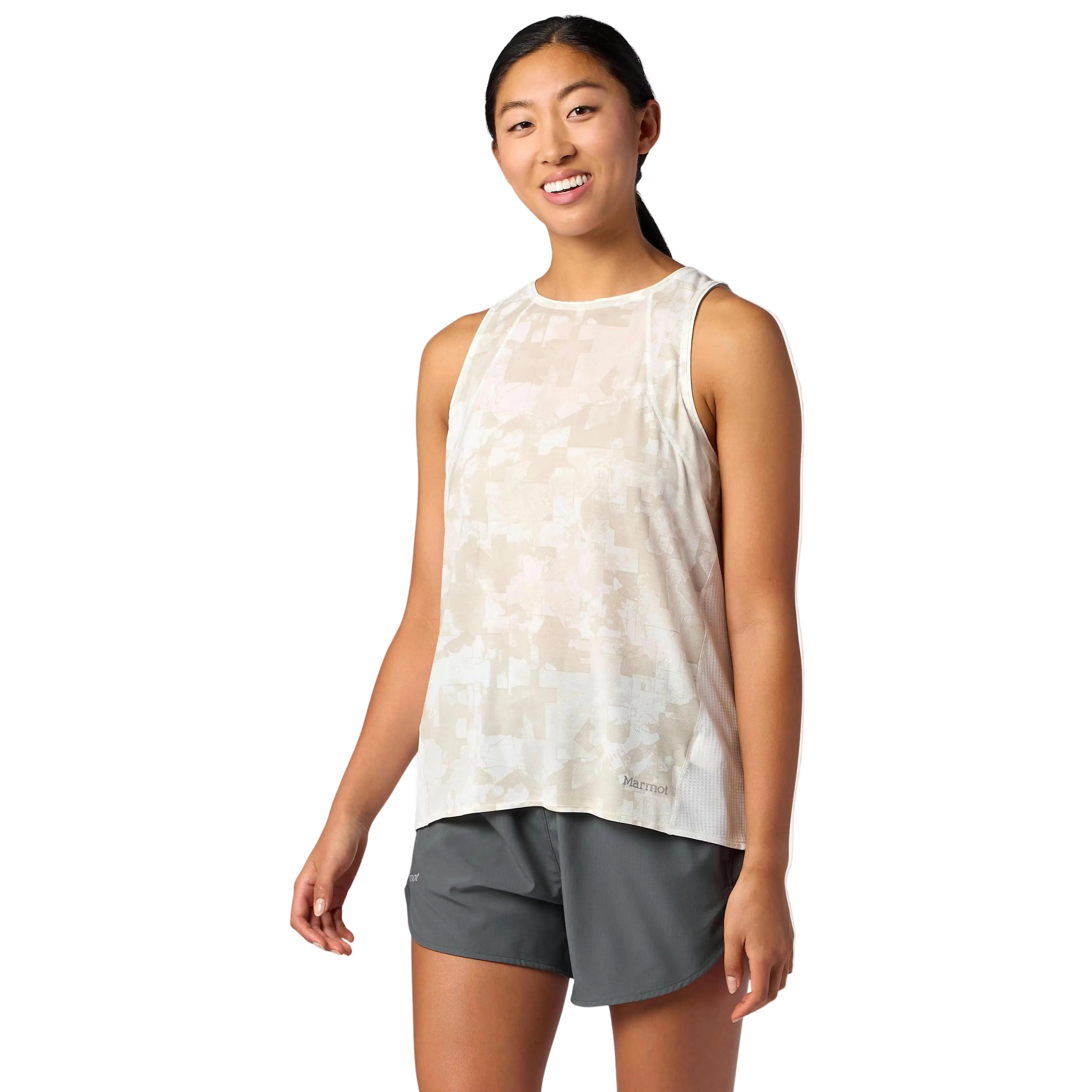 MARMOT WOMEN'S UPTRAIL ACTIVE TANK TOP BIRCH BARK MAP CAMO