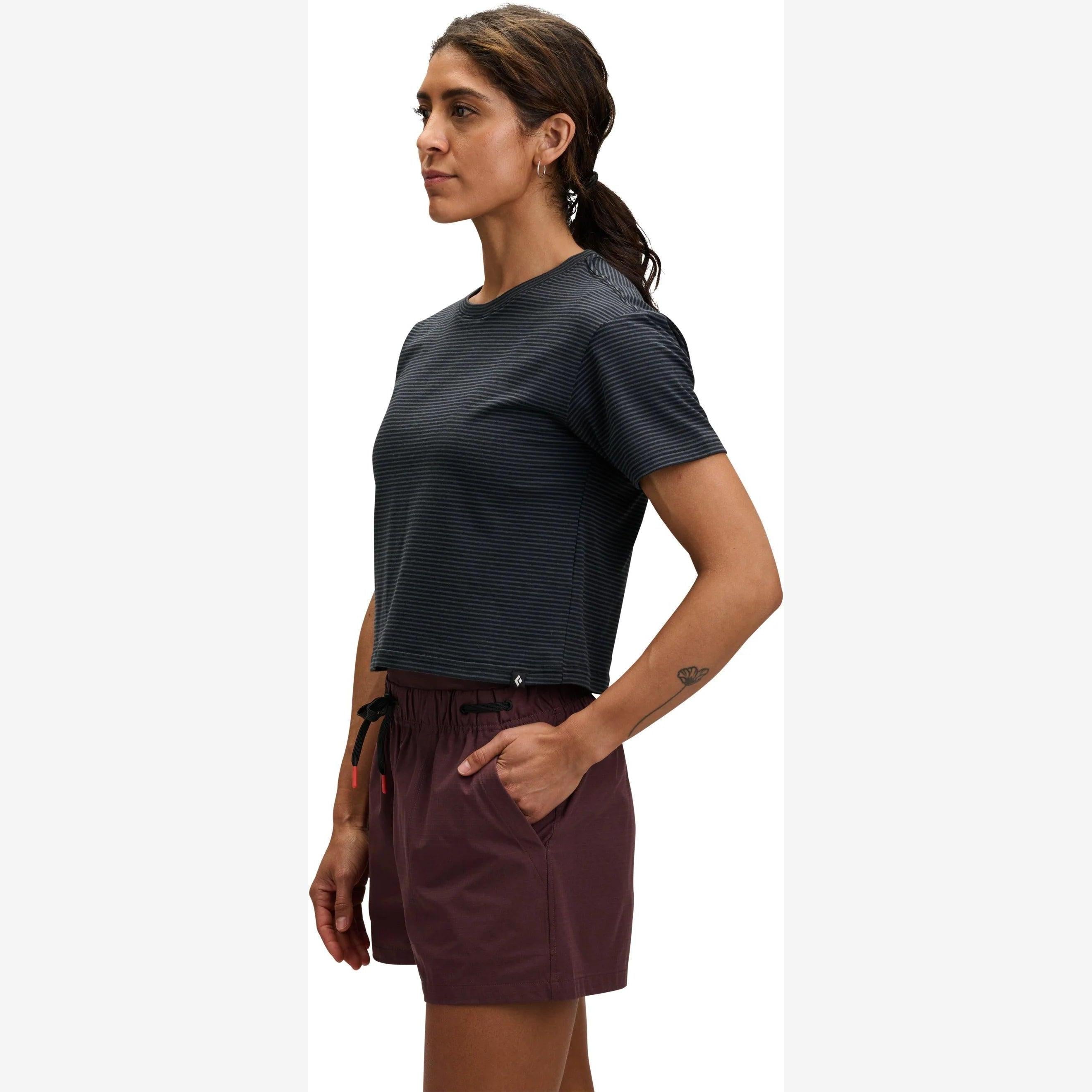 BLACK DIAMOND Women's STRIPE Crop S/S Shirt
