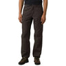 Men's Prana Kragg climbing pants in dark brown organic cotton blend with a built-in waist belt and reinforced knees.