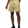 Men's tan organic cotton Durado shorts with an 8-inch inseam, pull-on adjustable waistband, and a small logo patch.