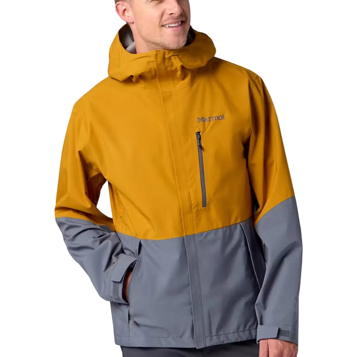 MARMOT Men’s PreCip Evo Pro Rain Jacket Honey Glaze/Steel Onyx