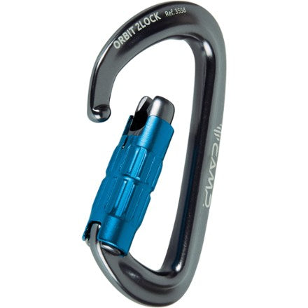 C.A.M.P. Orbit 2Lock Carabiner Gun metal/Blue
