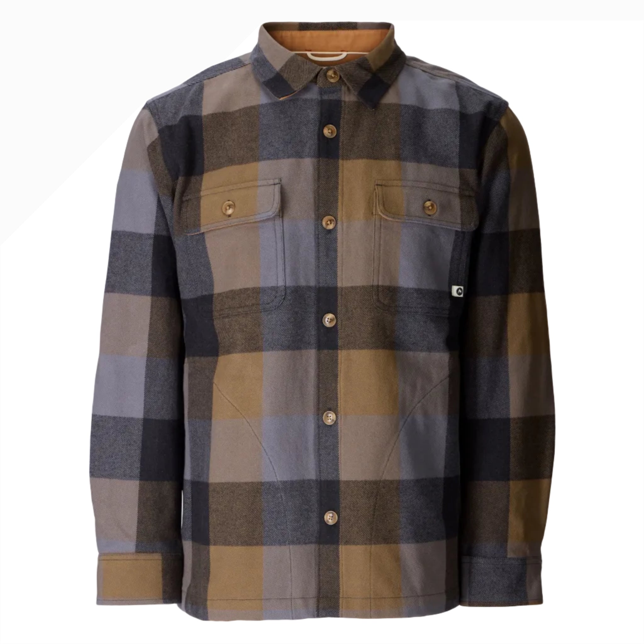 MARMOT Men’s Pinecrest Heavyweight Flannel Overshirt Dromedary Steel Plaid