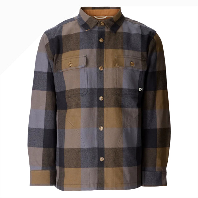 MARMOT Men’s Pinecrest Heavyweight Flannel Overshirt Dromedary Steel Plaid