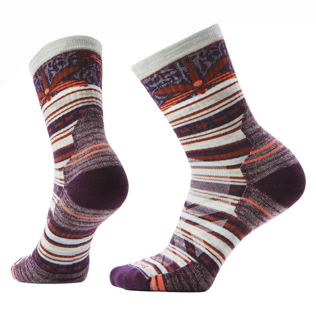 SMARTWOOL Women's Hike Dragon Stitch Mid Crew Socks Targeted Cushion Ash