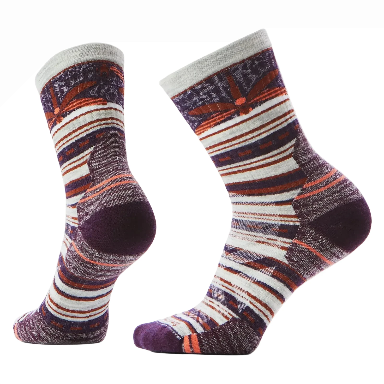 SMARTWOOL Women's Hike Dragon Stitch Mid Crew Socks Targeted Cushion Ash