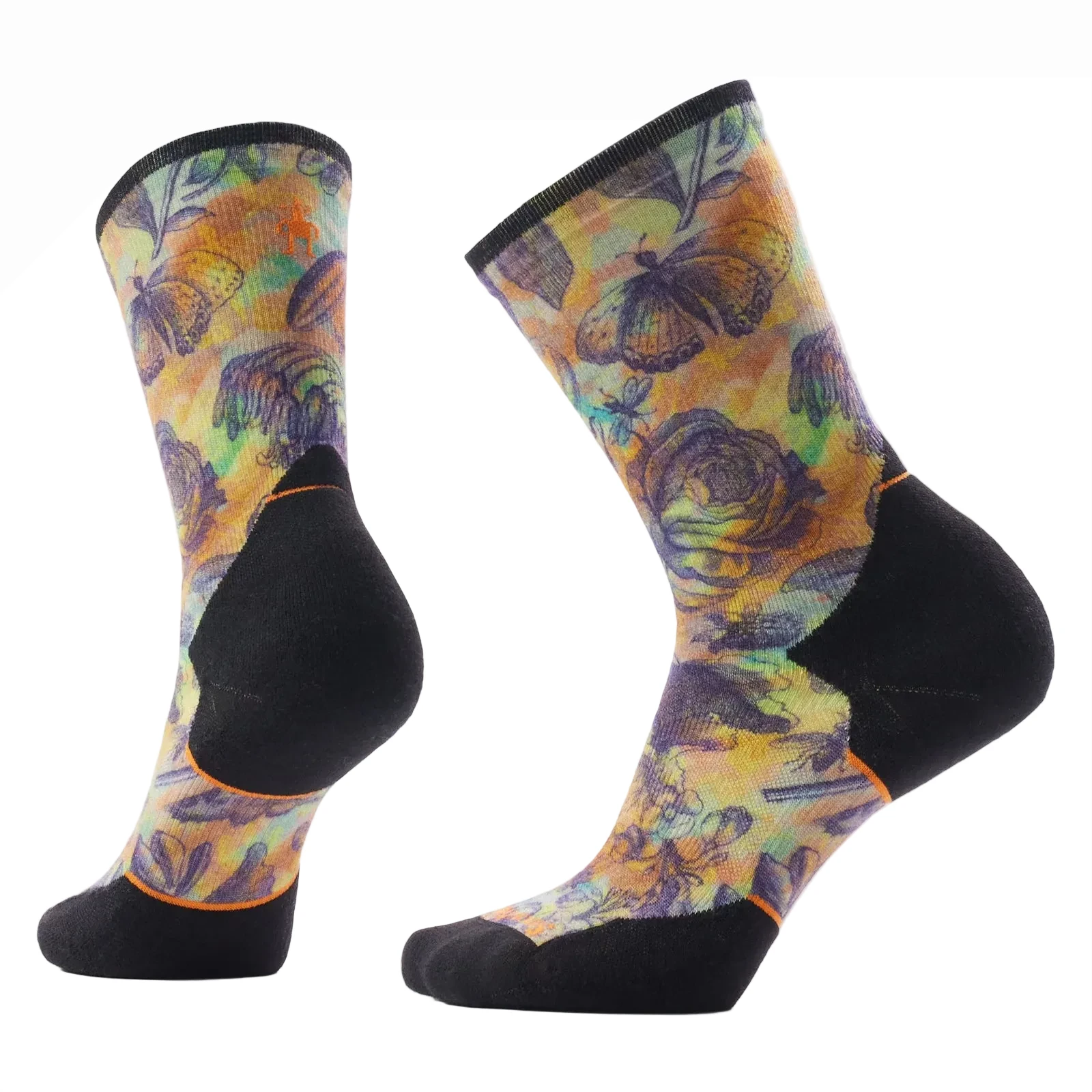 SMARTWOOL Women's Trail Run Floral Party Print Crew Socks Targeted Cushion