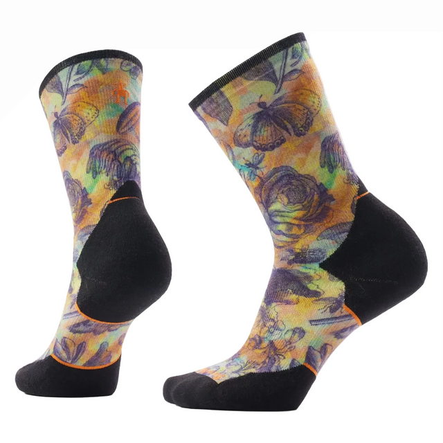 SMARTWOOL Women's Trail Run Floral Party Print Crew Socks Targeted Cushion