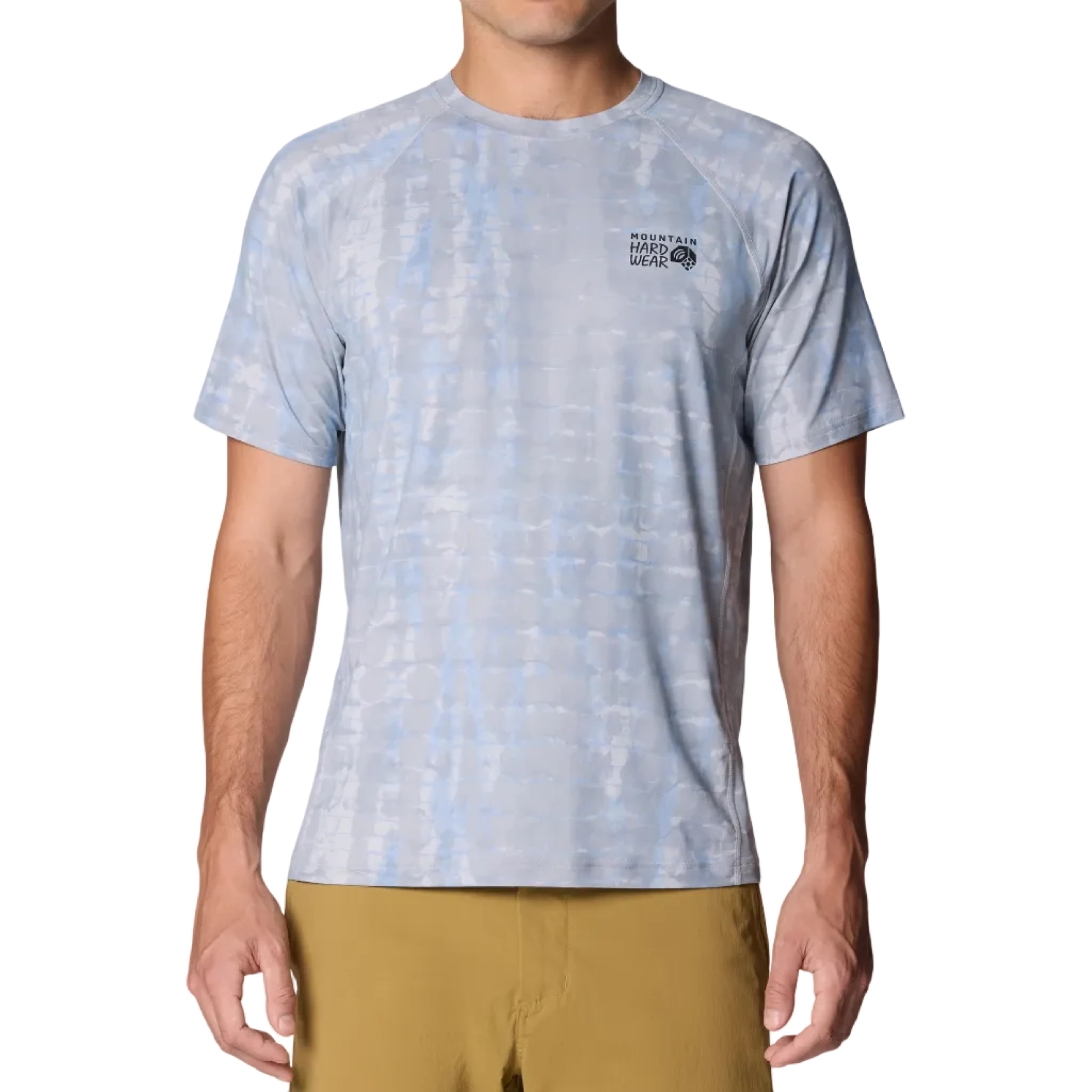MOUNTAIN HARDWEAR Men's Crater Lake Short Sleeve Shirt Glacial Prismatic Print