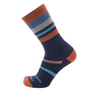 POINT6 Unisex Mixed Stripe Active Life Crew Socks Light Cushion Dark Navy