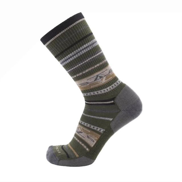 POINT6 Unisex Southwest Crew Socks Light Cushion Moss
