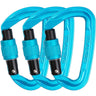 TRANGO Superfly EVO Locking Carabiner 3-pack Cyan