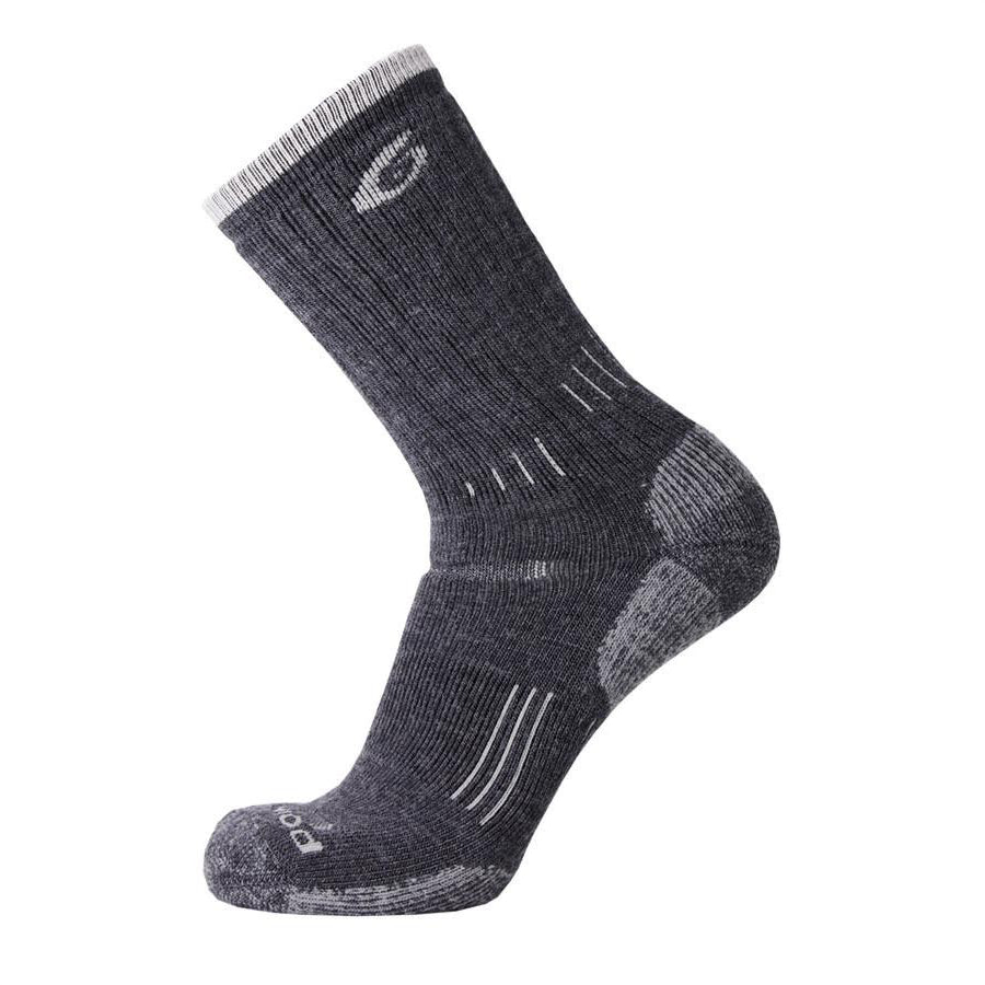POINT6 Trekking Crew Socks Heavy Cushion Gray