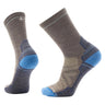 SMARTWOOL Unisex Hike Crew Socks Light Cushion Taupe-Laguna Blue