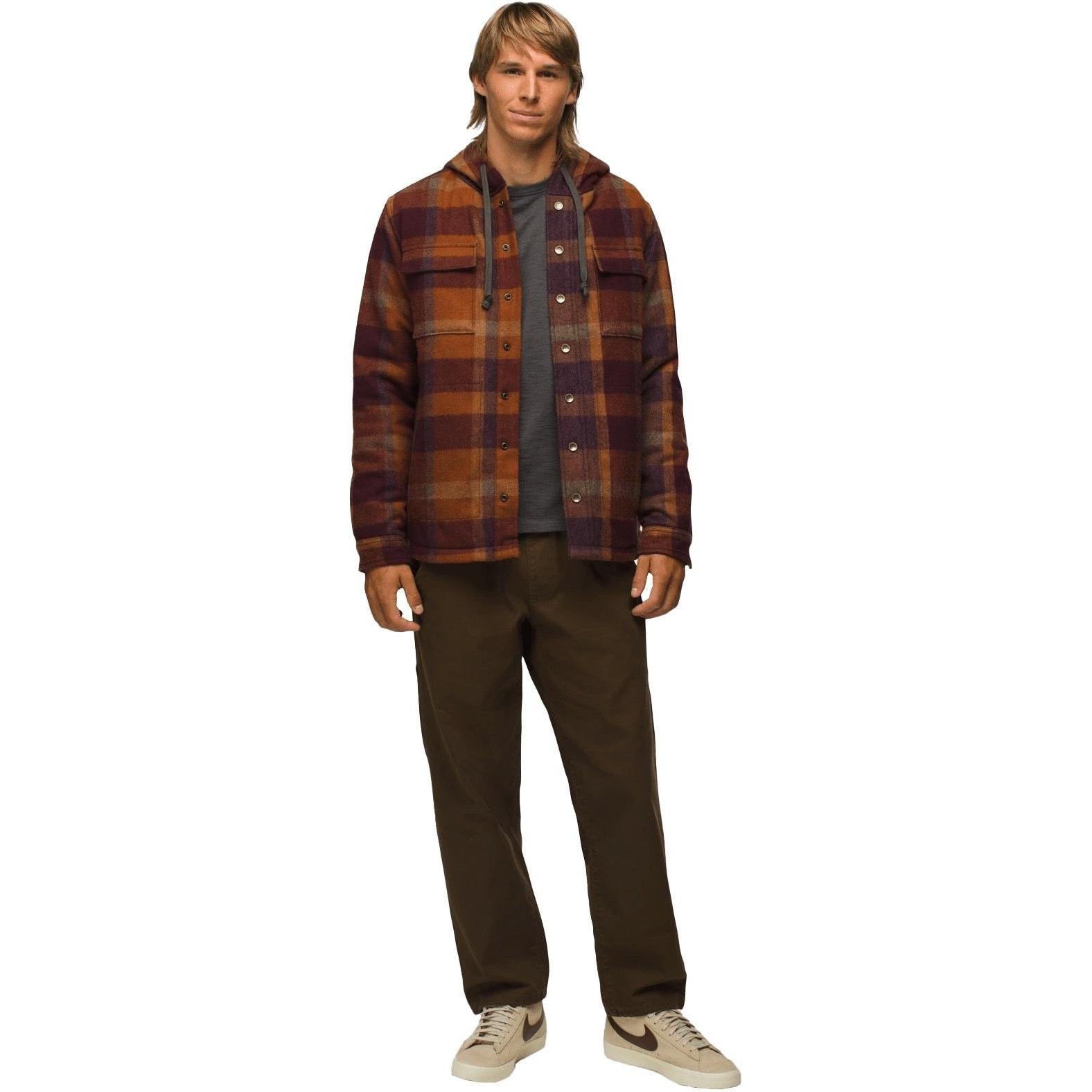 PRANA Men's Asgard Hooded Flannel Long Sleeve Shirt