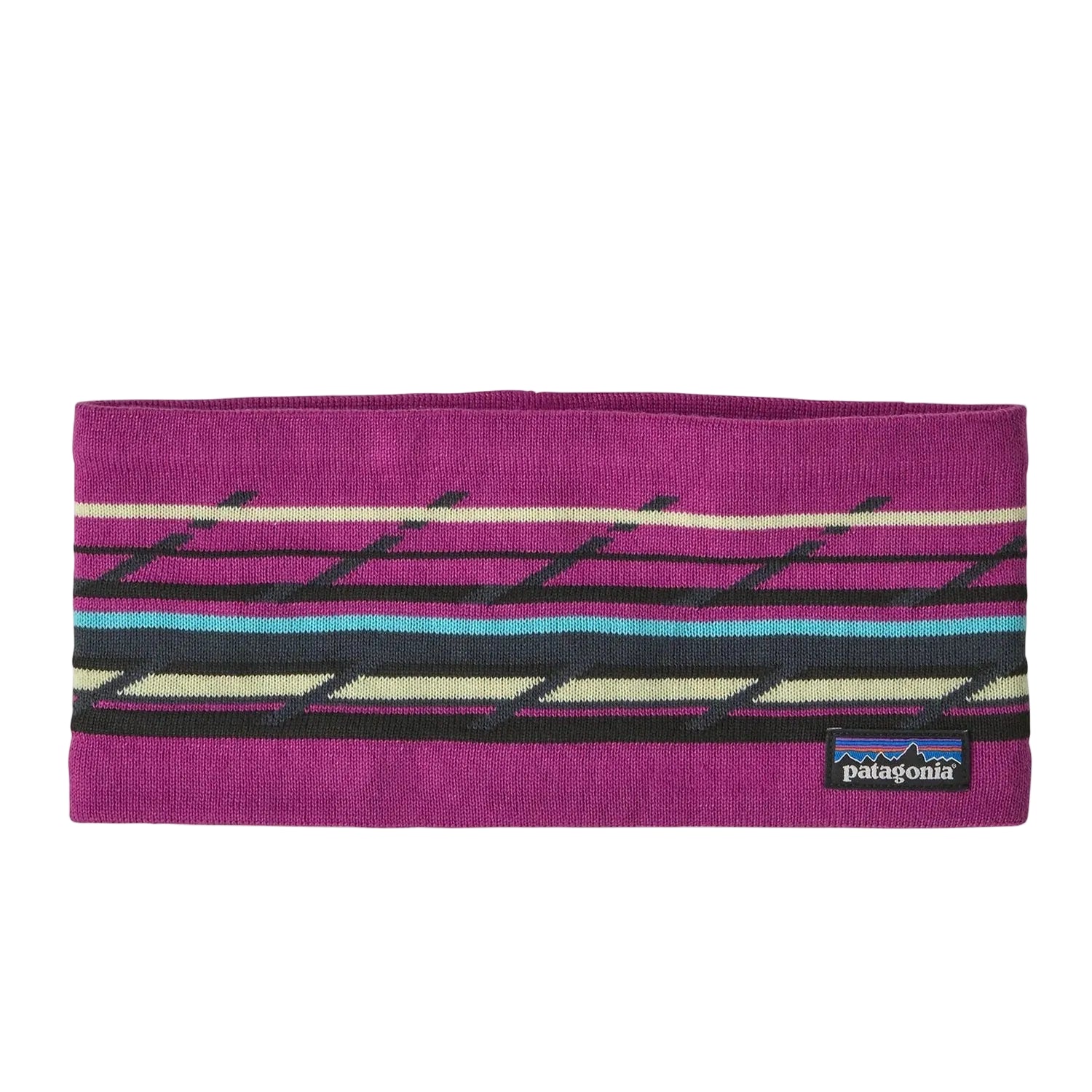 Patagonia Powder Town Headband Mountain Minded Geo: Amarinth Pink