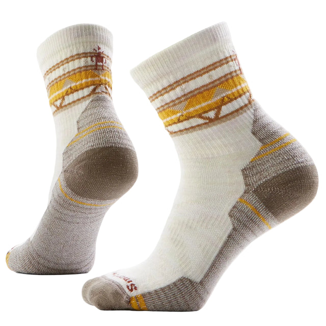 SMARTWOOL Women's Hike Zig Zag Valley Mid Crew Socks Light Cushion Moonbeam