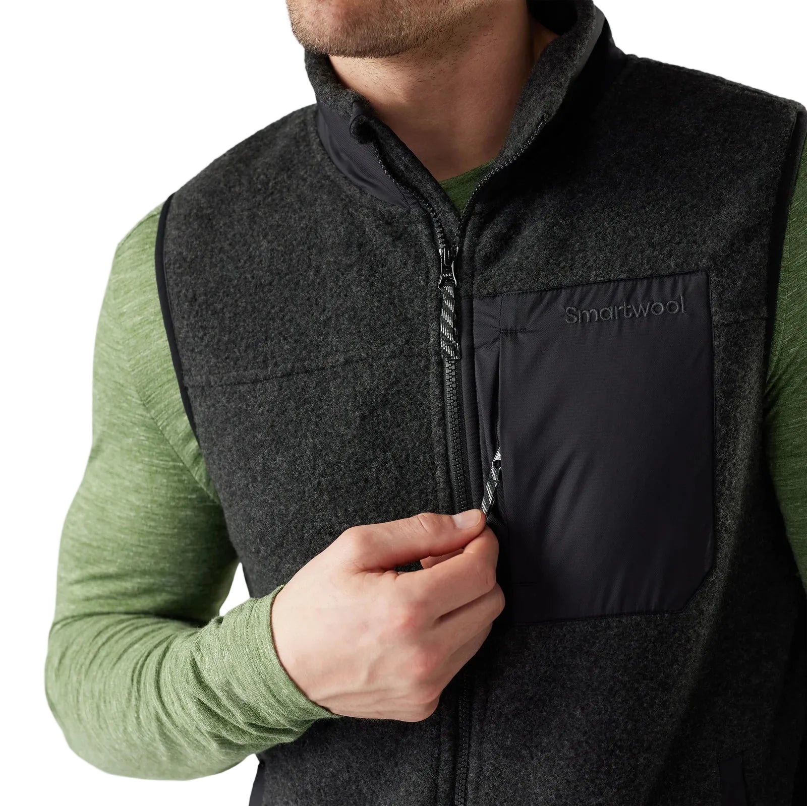 SMARTWOOL Men's Second Cut Fleece Vest Charcoal