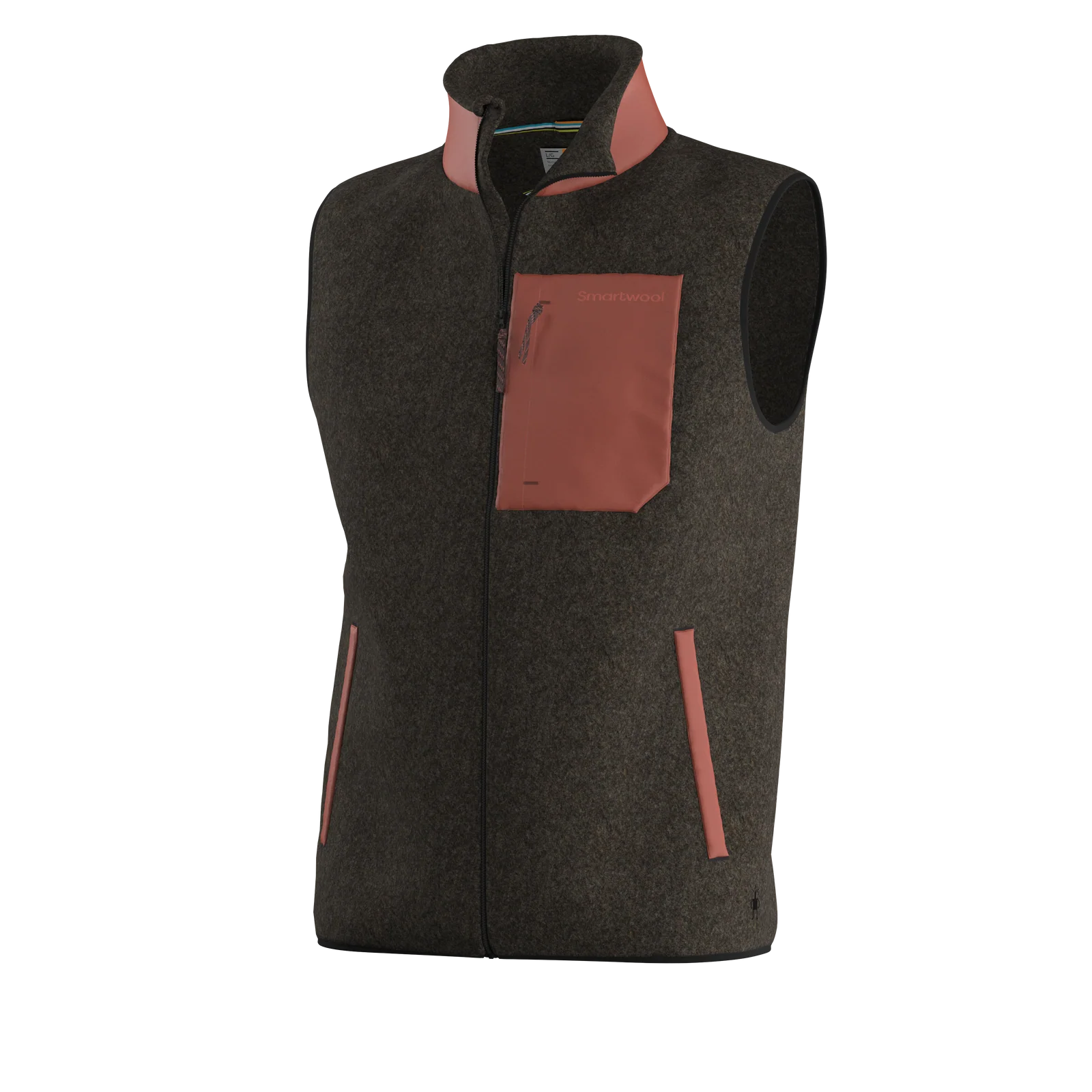 SMARTWOOL Men's Second Cut Fleece Vest Burnt Sienna