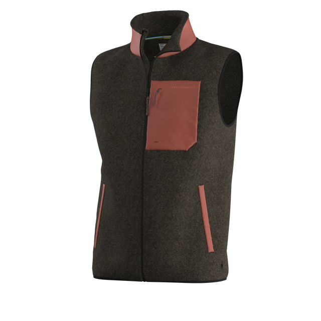 SMARTWOOL Men's Second Cut Fleece Vest Burnt Sienna