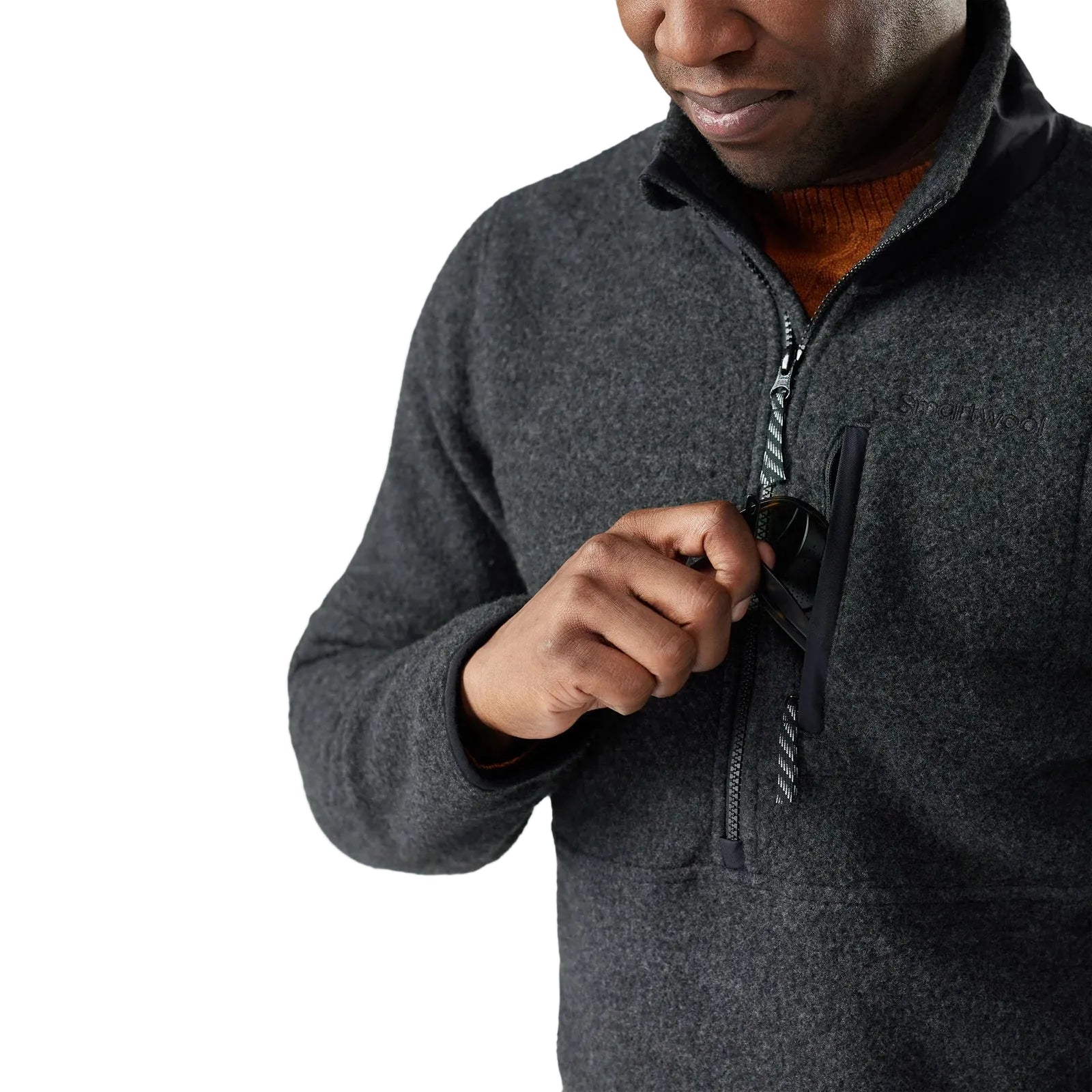 SMARTWOOL Men's Second Cut Fleece Half Zip Charcoal