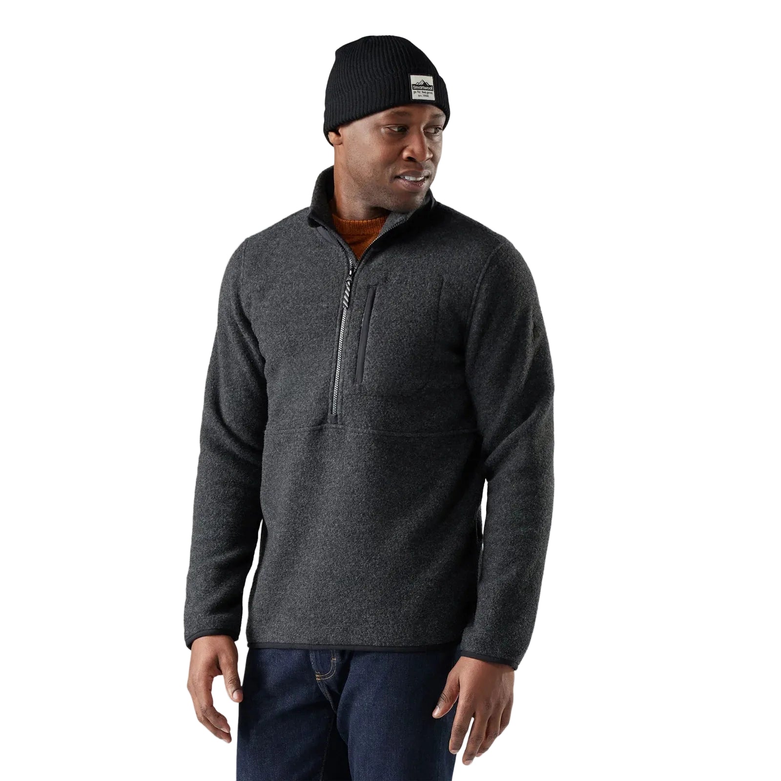 SMARTWOOL Men's Second Cut Fleece Half Zip Charcoal
