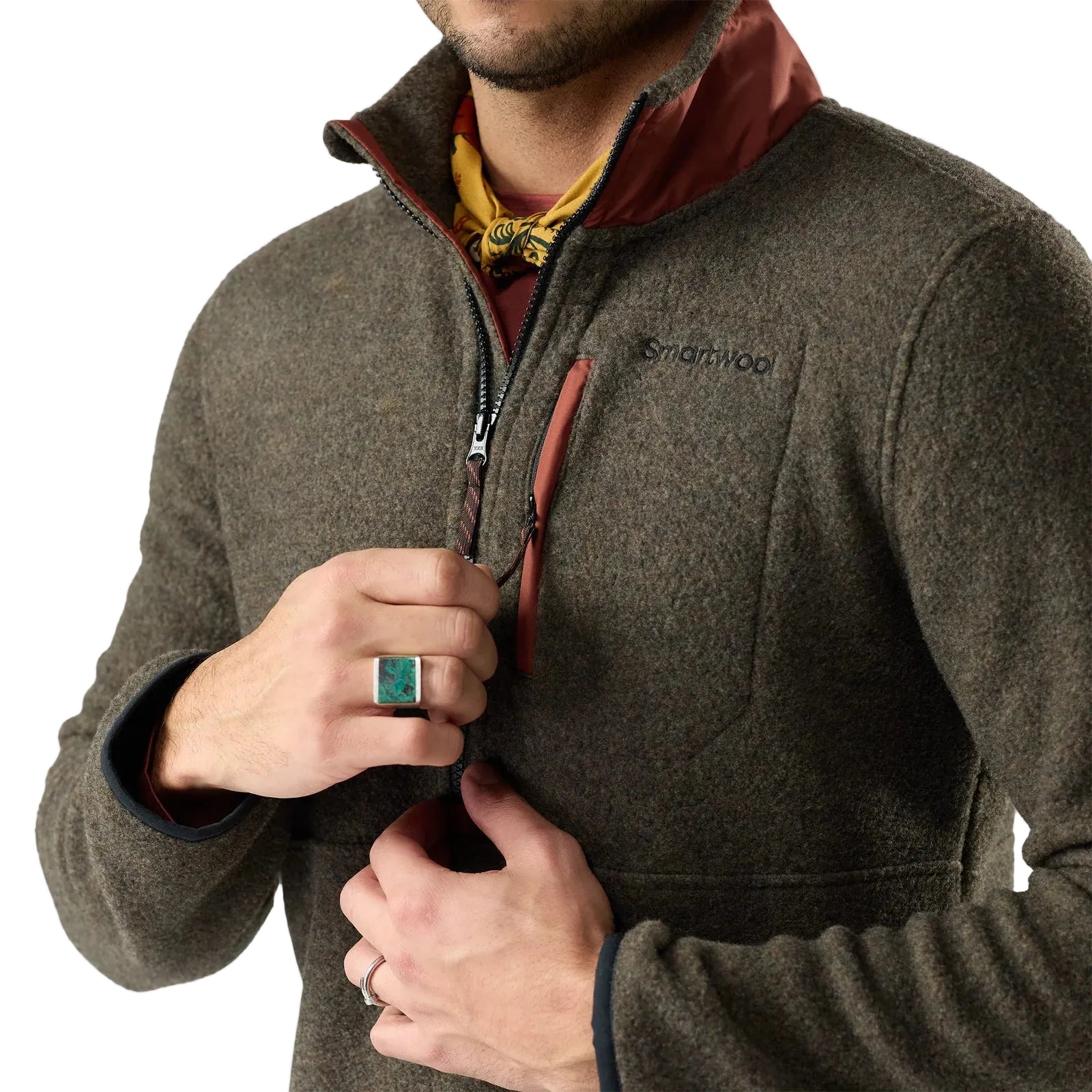 SMARTWOOL Men's Second Cut Fleece Half Zip Burnt Sienna