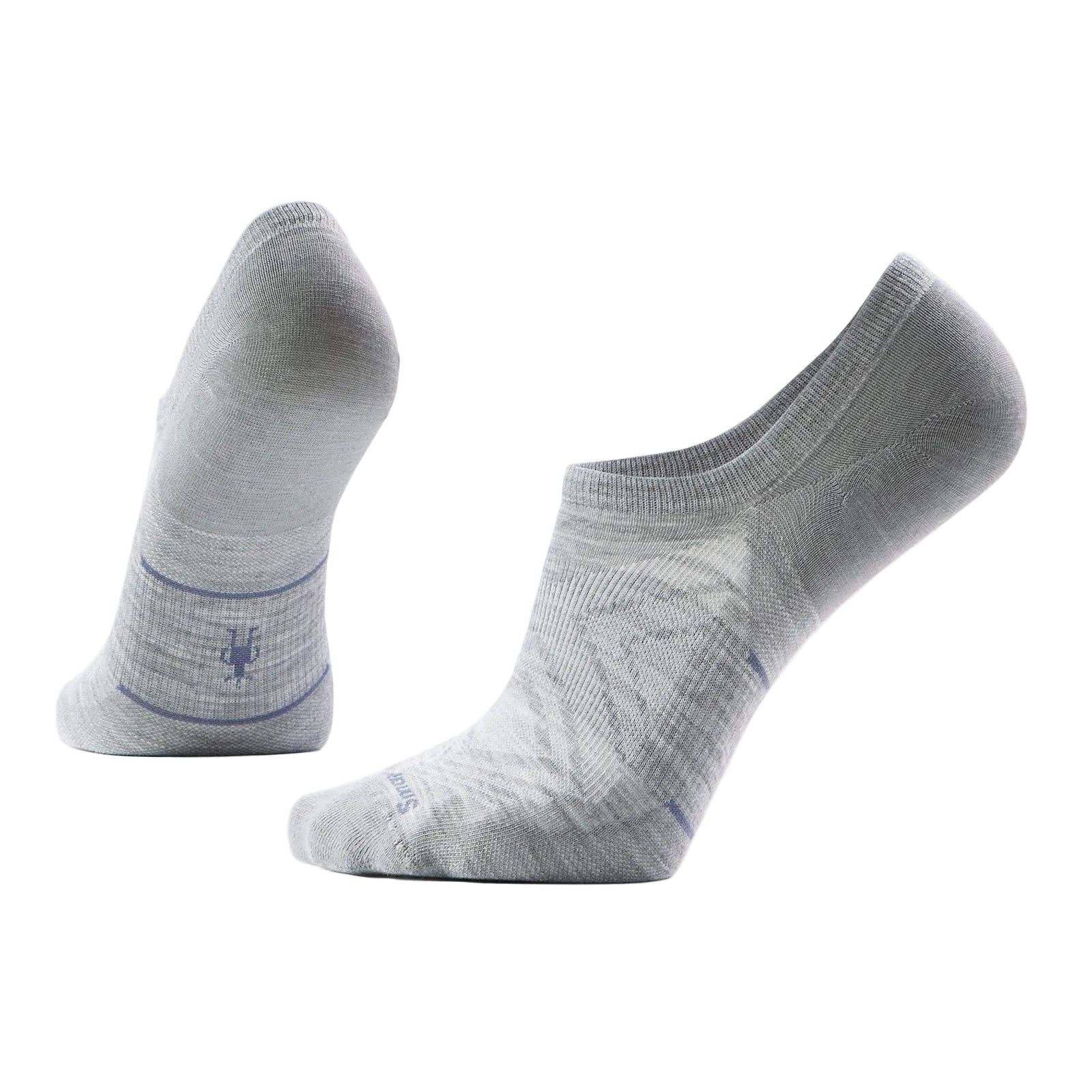 SMARTWOOL Unisex Run No Show Socks - Zero Cushion Light Gray