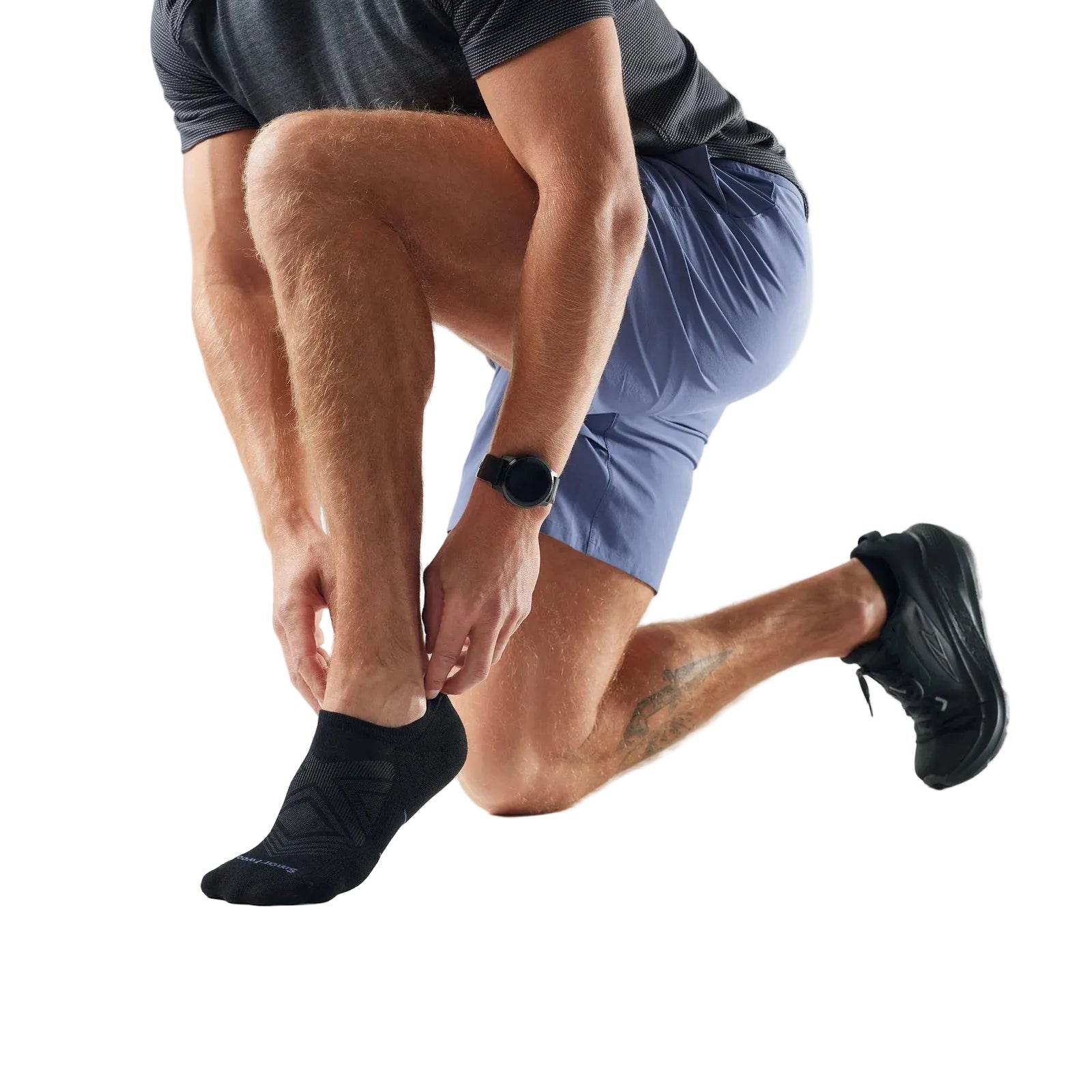 SMARTWOOL Unisex Run No Show Socks - Targeted Cushion Black