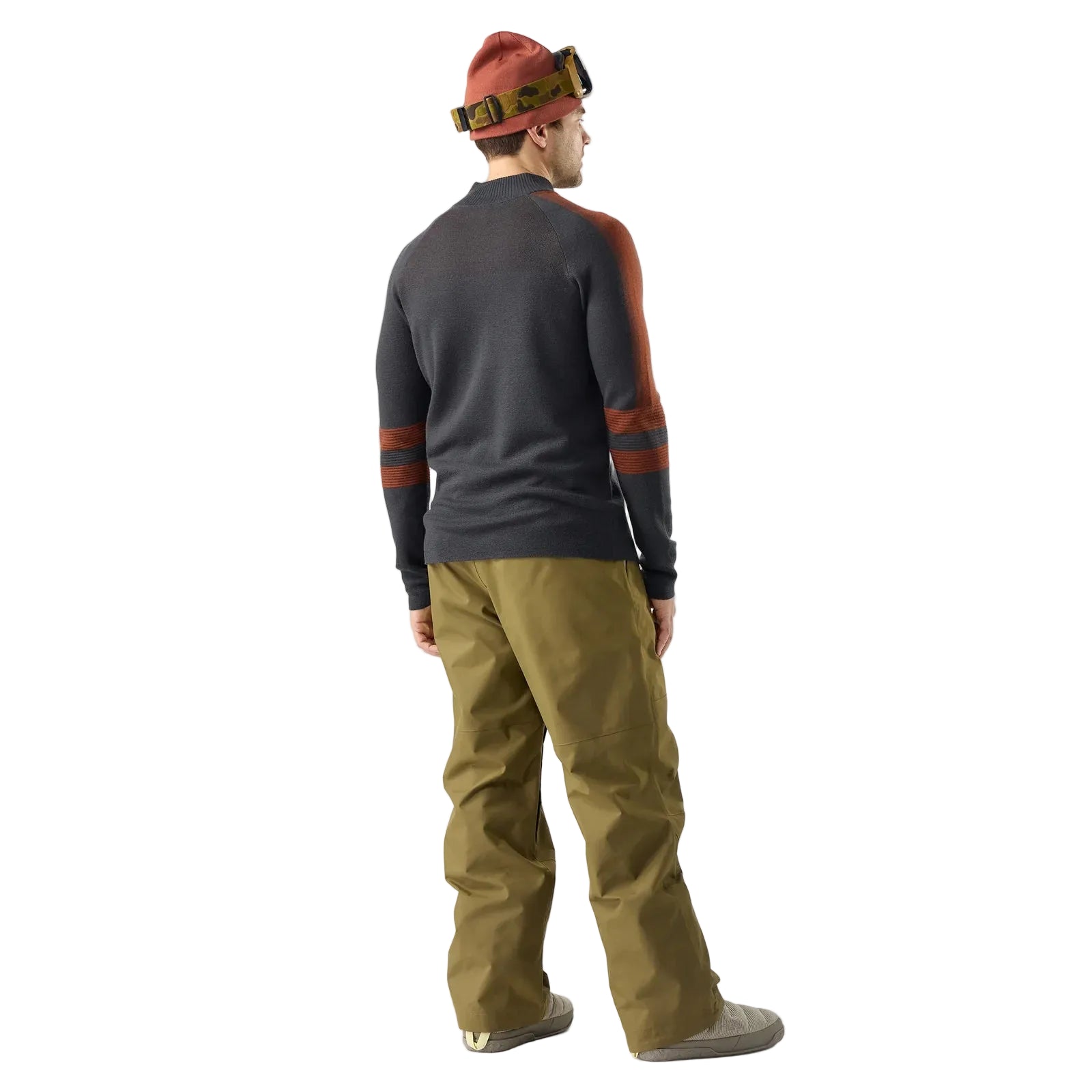 SMARTWOOL Men's Alpine Half Zip Charcoal-Burnt Sienna
