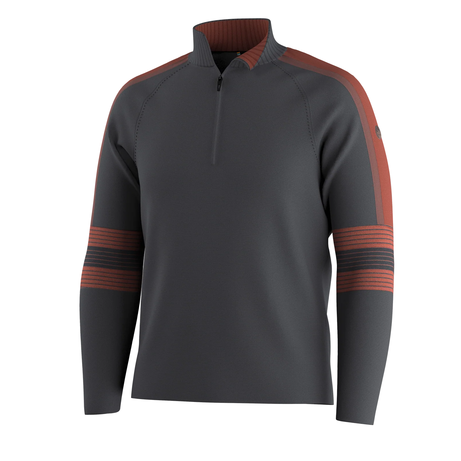 SMARTWOOL Men's Alpine Half Zip Charcoal-Burnt Sienna
