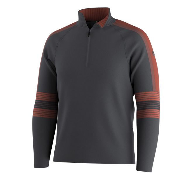 SMARTWOOL Men's Alpine Half Zip Charcoal-Burnt Sienna