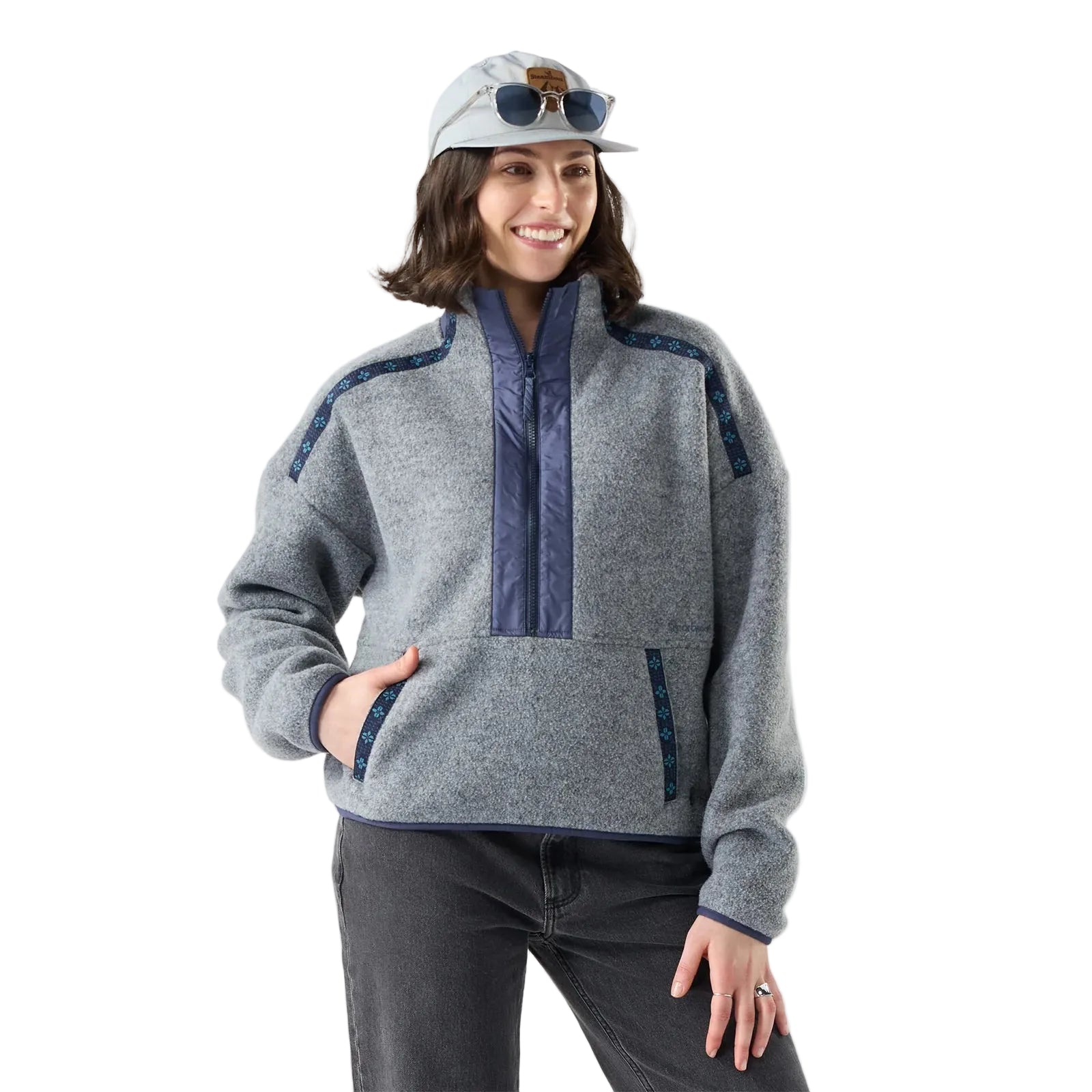 SMARTWOOL Women's Second Cut Fleece Half Zip Navy