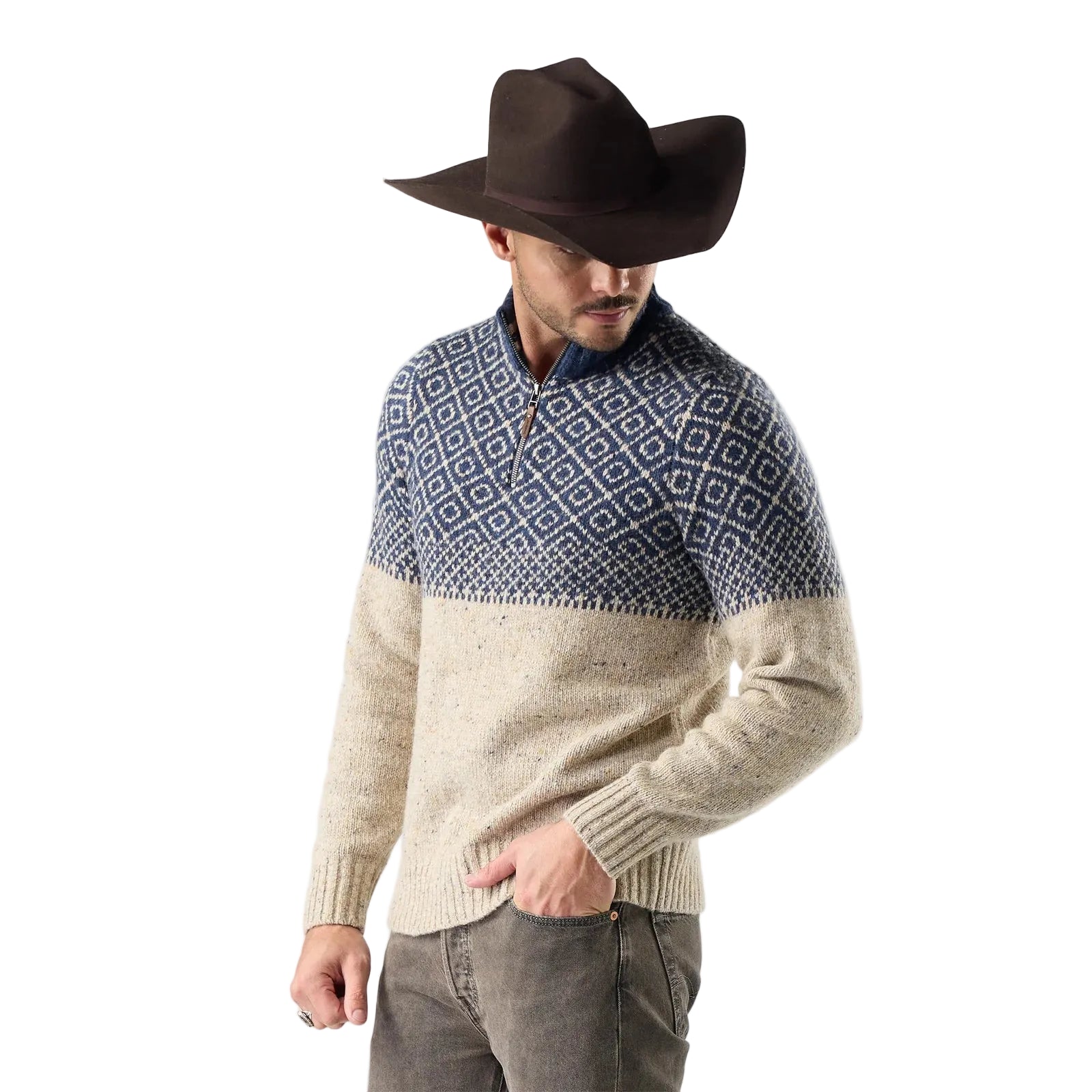 SMARTWOOL Men's Summit 1/4 Zip Sweater Oat Heather
