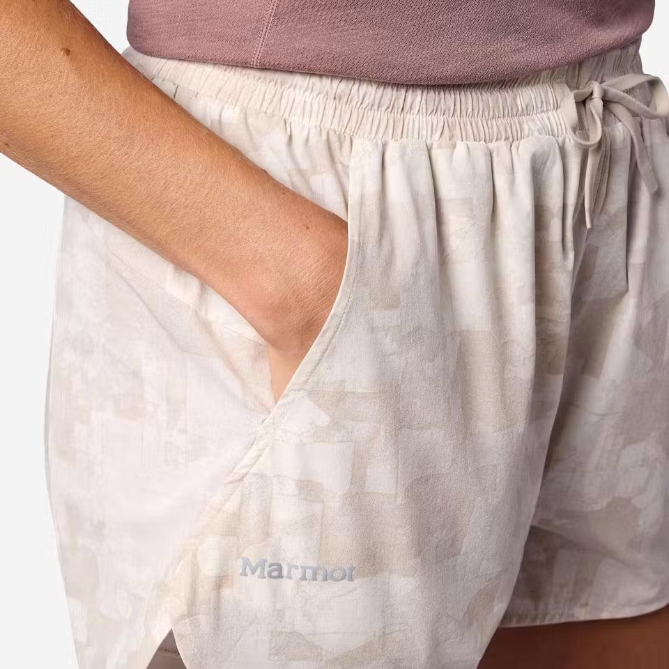 MARMOT WOMEN'S UNPAVED LINED SHORTS BIRCH BARK MAP CAMO 3"