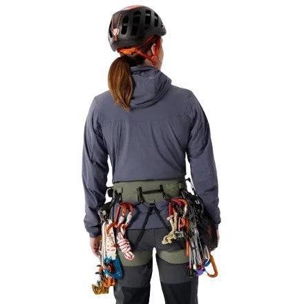 ARC'TERYX Women's AR-385a Climbing Harness with women wearing it- back view