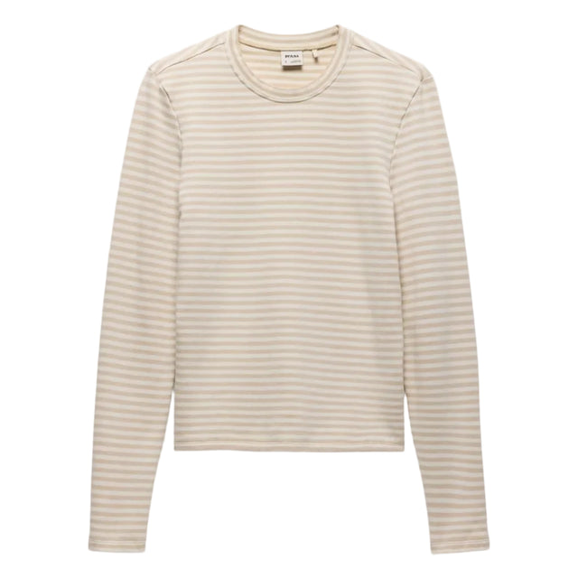 PRANA Women's Long Sleeve Lotus Tee Shirt Stone Stripe